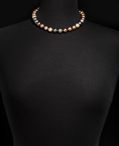 Shop Charter Club Gold-tone Tonal Imitation Pearl All-around Collar Necklace, 16" + 2" Extender, Created For Macy's In Taupe
