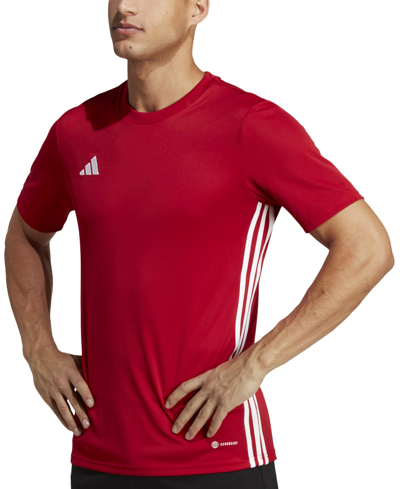 Shop Adidas Originals Men's Tabela 23 Slim-fit Performance T-shirt In Power Red,white