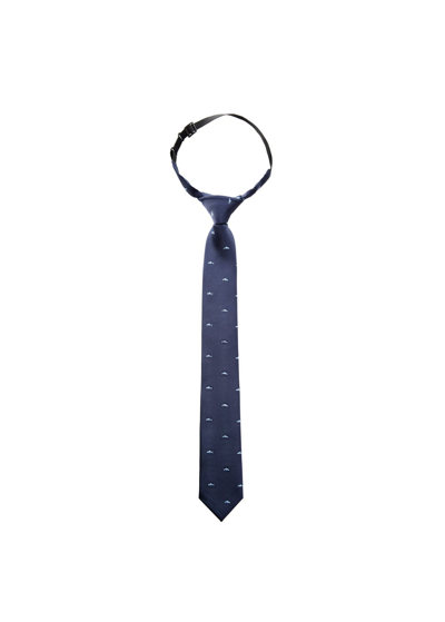 Shop Mango Printed Tie Dark Navy In Bleu Marine Foncé