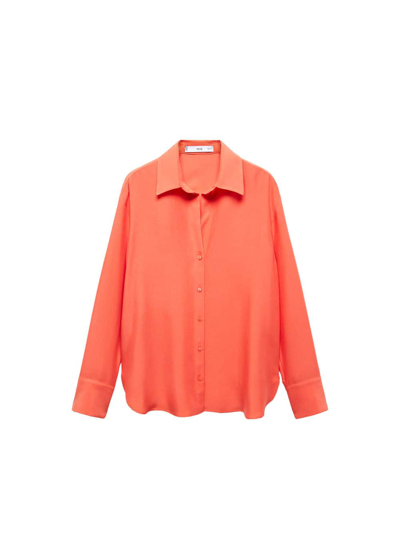 Mango Chemise Fluide Lyocell In Coral Red