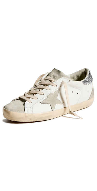 Shop Golden Goose Super Star Spur Glitter Heel Sneakers White/ice/silver