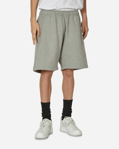 Shop Nike Solo Swoosh Fleece Shorts Grey Heather In Multicolor