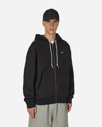 Shop Nike Solo Swoosh Full-zip Hooded Sweatshirt Black In Multicolor