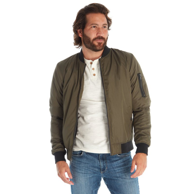 Shop Px Lewis Sherpa Lined Bomber Jacket In Green