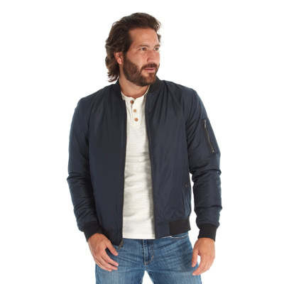 Shop Px Lewis Sherpa Lined Bomber Jacket In Blue