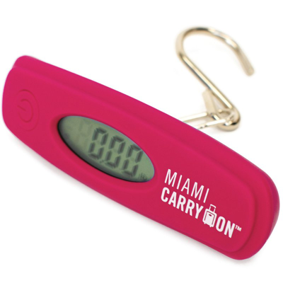 Shop Miami Carryon Digital Luggage Scale With Stainless Steel Hook In Pink