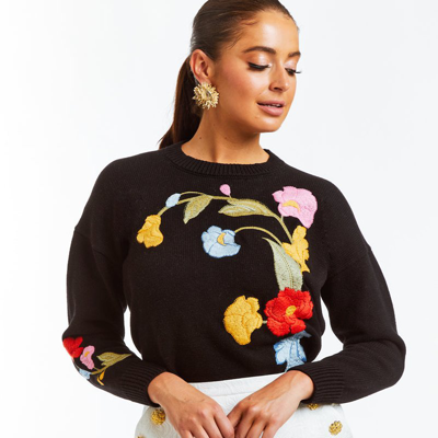 Shop Mestiza Dolcetto Embroidered Sweater In Black