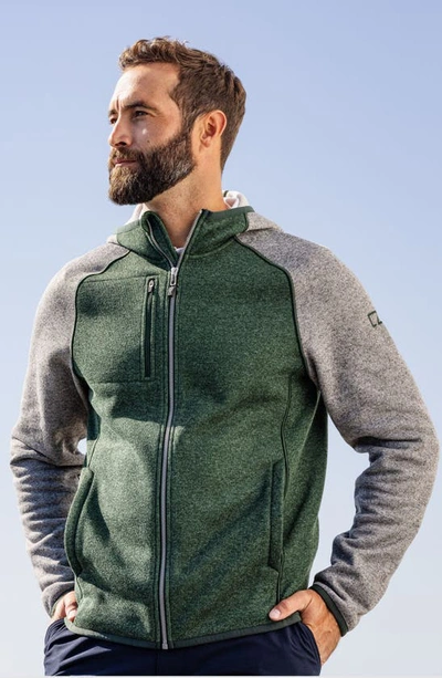 Cutter & Buck Mainsail Full Zip Hooded Mens Jacket In Green