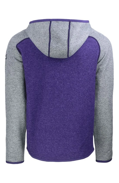 Shop Cutter & Buck Mainsail Knit Hoodie In College Purple/polish Heather