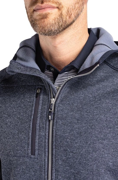 Cutter & Buck Mainsail Knit Hoodie In Liberty Navy Heather