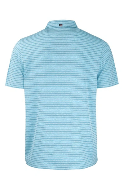 Cutter & Buck Forge Eco Heather Stripe Stretch Recycled Mens Polo In Blue