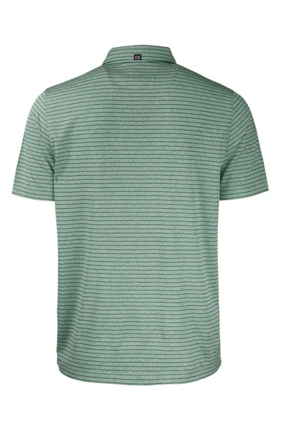 Cutter & Buck Forge Eco Heather Stripe Stretch Recycled Mens Polo In Green