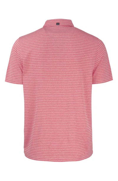 Cutter & Buck Virtue Eco Pique Stripe Recycled Mens Big And Tall Polo Shirt In Red