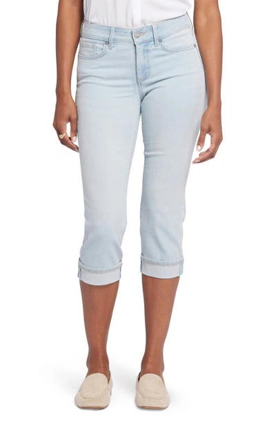 Shop Nydj Marilyn Roll Cuff Crop Capri Jeans In Oceanfront