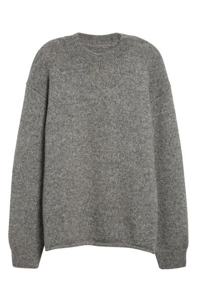 Jacquemus Jacquard Logo Alpaca Sweater In Grey
