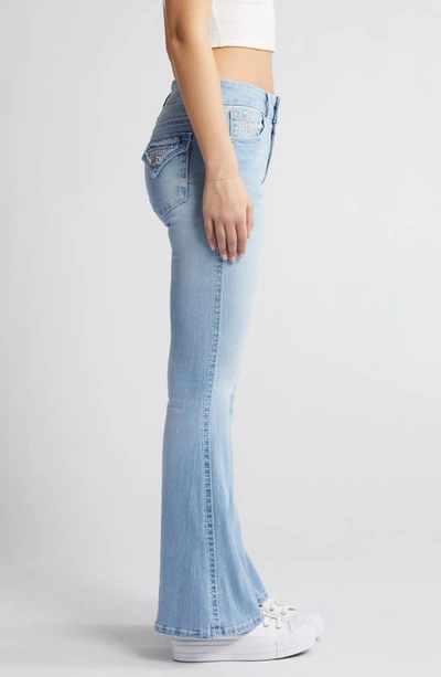 Shop Ptcl Shinny Rhinestone Detail Wide Leg Jeans In Indigo