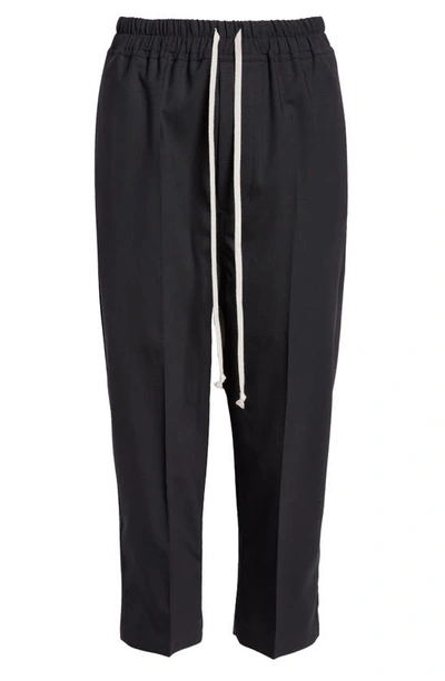 Shop Rick Owens Crop Stretch Wool Pants In Black