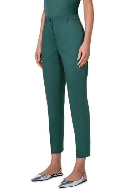 Shop Akris Punto Fred Stretch Cotton Tapered Ankle Pants In Laurel