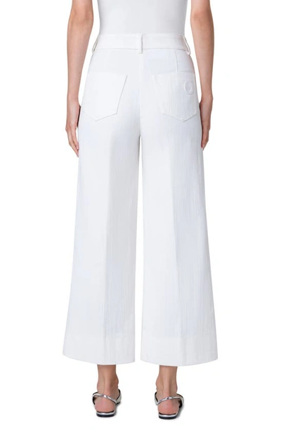 Shop Akris Punto Chiara Wide Leg Crop Pants In Cream