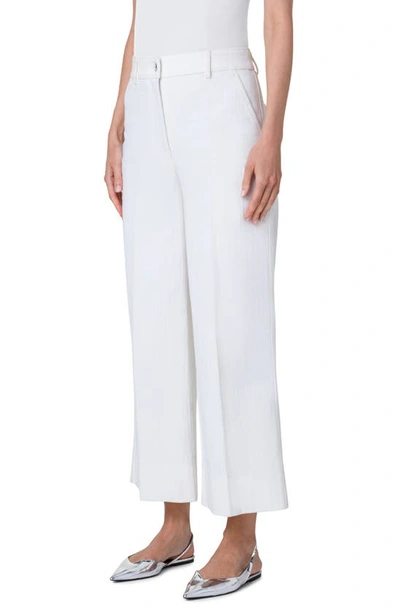 Akris Punto Florence Pleated Linen Wide-leg Pants In Cream