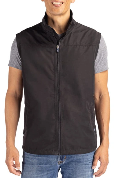 Shop Cutter & Buck Charter Water & Wind Resistant Packable Recycled Polyester Vest In Black