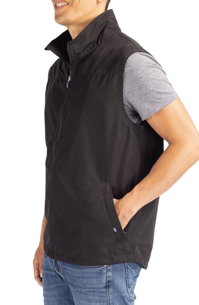 Shop Cutter & Buck Charter Water & Wind Resistant Packable Recycled Polyester Vest In Black