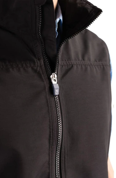 Shop Cutter & Buck Charter Water & Wind Resistant Packable Recycled Polyester Vest In Black