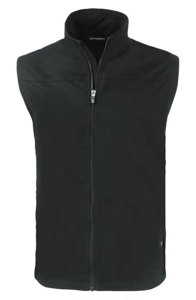 Shop Cutter & Buck Charter Water & Wind Resistant Packable Recycled Polyester Vest In Black