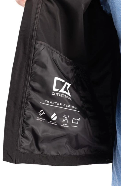 Shop Cutter & Buck Charter Water & Wind Resistant Packable Recycled Polyester Vest In Black