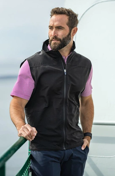 Shop Cutter & Buck Charter Water & Wind Resistant Packable Recycled Polyester Vest In Black