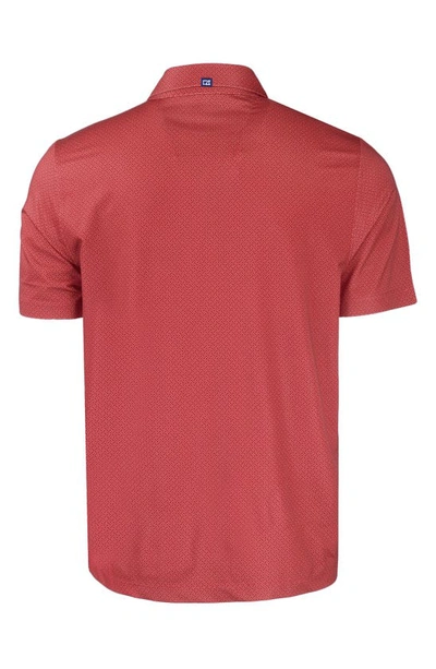 Cutter & Buck Geo Pattern Performance Recycled Polyester Blend Polo In Cardinal Red
