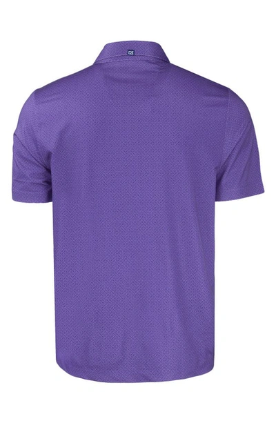 Cutter & Buck Geo Pattern Performance Recycled Polyester Blend Polo In College Purple