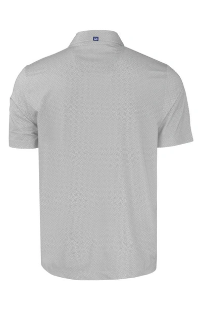 Cutter & Buck Geo Pattern Performance Recycled Polyester Blend Polo In Elemental Grey