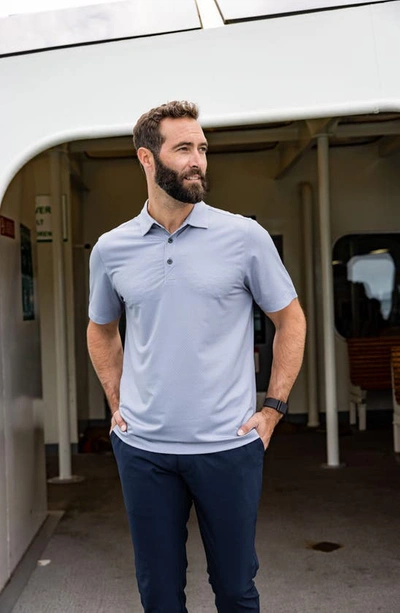 Cutter & Buck Geo Pattern Performance Recycled Polyester Blend Polo In Elemental Grey