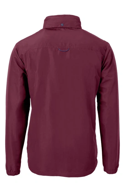 Cutter & Buck Charter Water Resistant Packable Full Zip Recycled Polyester Jacket In Bordeaux