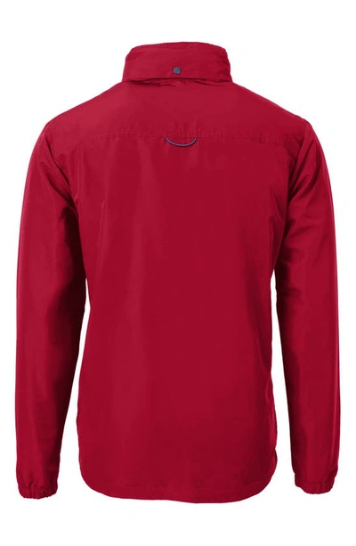 Shop Cutter & Buck Charter Water Resistant Packable Full Zip Recycled Polyester Jacket In Cardinal Red