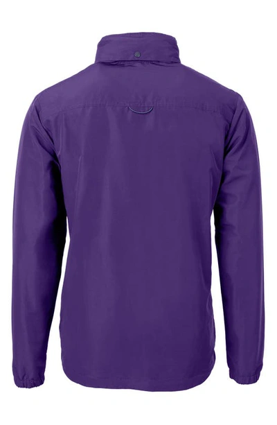 Cutter & Buck Charter Water Resistant Packable Full Zip Recycled Polyester Jacket In College Purple