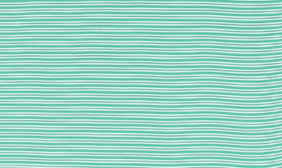 Cutter & Buck Double Stripe Performance Recycled Polyester Polo In Fresh Mint/ White