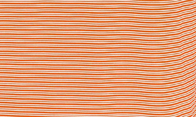 Cutter & Buck Double Stripe Performance Recycled Polyester Polo In College Orange/ White