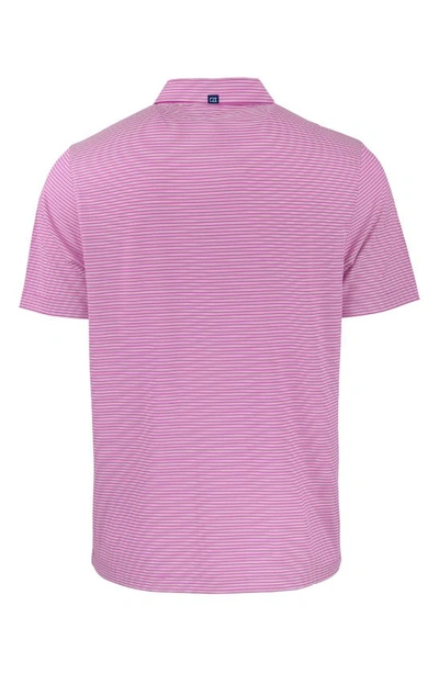 Cutter & Buck Double Stripe Performance Recycled Polyester Polo In Gelato/ White