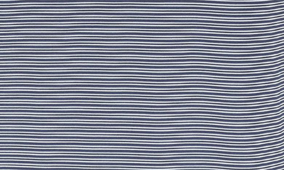Cutter & Buck Forge Eco Double Stripe Stretch Recycled Mens Polo In Navy Blue/ White
