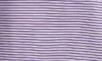 Cutter & Buck Double Stripe Performance Recycled Polyester Polo In College Purple/ White