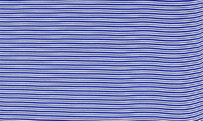 Shop Cutter & Buck Double Stripe Performance Recycled Polyester Polo In Tour Blue/ White