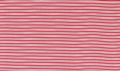 Cutter & Buck Double Stripe Performance Recycled Polyester Polo In Red/ White