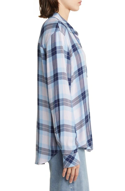Shop Rails Hunter Plaid Button-up Shirt In Lilac Crystal Navy