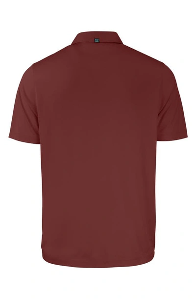 Cutter & Buck Solid Performance Recycled Polyester Polo In Dark Bordeaux Heather