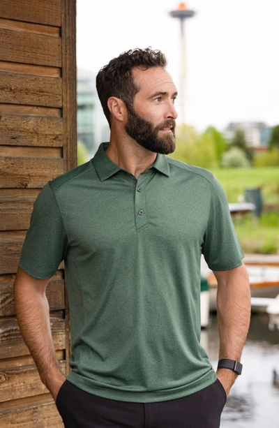 Cutter & Buck Solid Performance Recycled Polyester Polo In Dark Hunter Heather