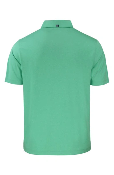 Cutter & Buck Solid Performance Recycled Polyester Polo In Fresh Mint Heather