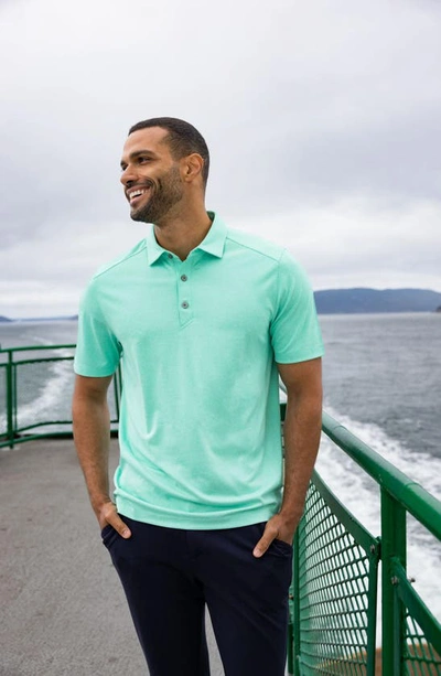 Cutter & Buck Solid Performance Recycled Polyester Polo In Fresh Mint Heather
