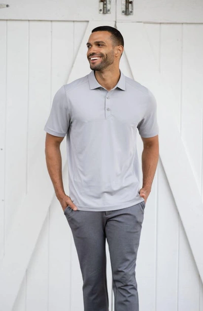 Cutter & Buck Geo Pattern Performance Recycled Polyester Blend Polo In Polished